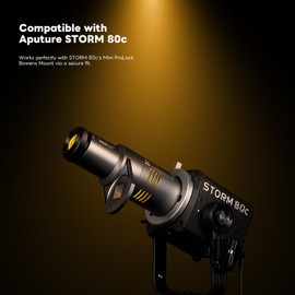 Mini Optical Snoot for Aputure Storm 80C COB Light, Includes 33 Gobo Filters and Clear PVC Gobo Album, Magnetic Dual Gobo Slot, Adjustable Focus, Aluminum Construction for Creative