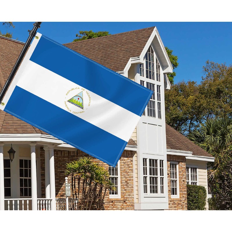 2×3 FT Nicaragua Flag,Medium 60×90 CM Nicaraguan Outdoor Banner,100D Decor,Doube