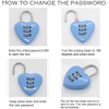 1Pc Blue Cute Mini Combination Lock 3 Digit, Love Heart