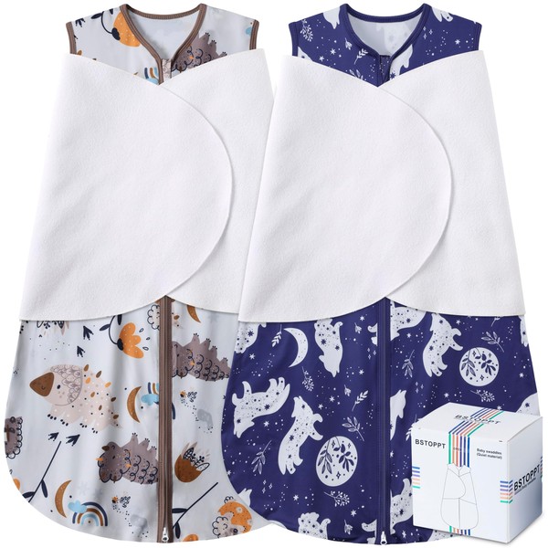 BSTOPPT Newborn Sleep Sack Baby Swaddle,3-Way Adjustable Wearable Blanket,100% Rayon