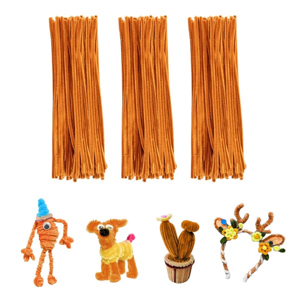 Brown Pipe Cleaners,300pcs Tan Pipe Cleaners Craft Supplies,Pipe Cleaners Craft,Chenille