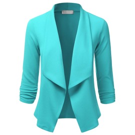 EIMIN - Chamarra para Mujer, Ligera, elástica, Manga 3/4, con Frente Abierto (S-3XL)