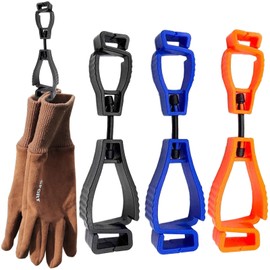 Hodyludy Work Gloves Holder Glove Clip Holder Glove Clip Work Gloves Towel Loss Prevention Clip Lightweight Durable (Black/Blue/Orange - Total Set of 3)