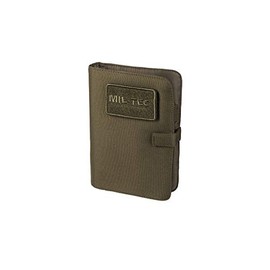 Mil-Tec Survival Kit Small Padded Notebook, OD Green - Includes 2 Pencil Pouches and Mil-Tec Patch