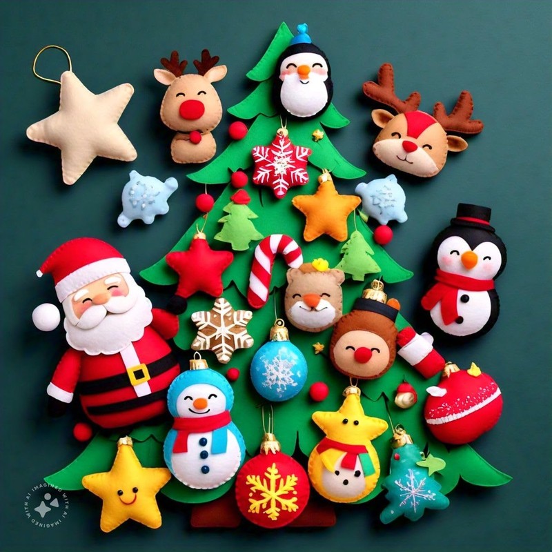 Tela de Fieltro (Multicolor Navidad) 30 x 28 8 colores