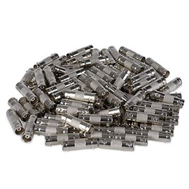 SSL Satellite 100-Pack Double BNC Female to BNC Female Coax Connectors Plug CCTV Security Camera Male Connector Cable Coupler