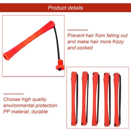 NJDBBZIJS Pack of 60 Hair Rollers Small Curls Diameter 5 mm Perm Set Winders Small Perm DIY Heatless Curls with Rat Tail Comb for Hairdressing Styling (0.5 x 6 cm, Red)