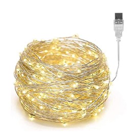 Gresonic Fairy Lights USB 120LED Warm White Micro Copper Wire String Lights Waterproof Low Voltage Indoor Outdoor Decorations for Garden, Wall, Bedroom, Tree, Wedding (Warm White, 120LED USB)
