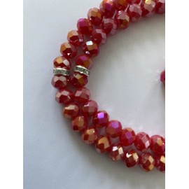 Tasbeeh Crystal 99 Prayer Misbah Rosary Islamic Beads Counter Spiritual Large (Cherry Red)