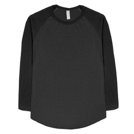 Hat and Beyond Mens Vintage Baseball Raglan 3/4 Sleeve Plain Casual Tee Basic Active T Shirts (Large, 1hc08_Charcoal/Black)