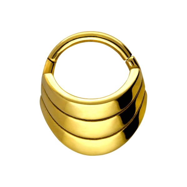 PIERCINGLINE Surgical Steel Segment Ring Clicker Ethnic Design Piercing Ring