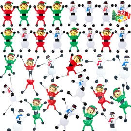 32 Pcs Christmas Sticky Man Climbing Wall Sticky Hands Stretchy Toys Xmas Party Favors Bluk Christmas Gifts for Kids Goody Bag Stuffers Stocking Fillers Birthday Party Toys