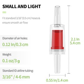 Pawfly Aquarium Check Valves Red Plastic One-Way Non-Return Valves for Common Air Pumps Protectors for Standard 0.5cm Airline Tubing Fish Tank Accessories, 6 Pack