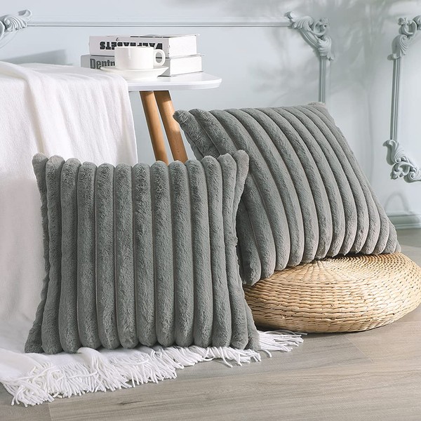 Soleebee Faux Fur Cushion Cover, Faux Fur 17.7 x 17.7