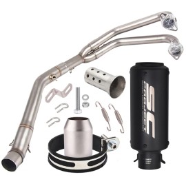 Unbranded For Yamaha YZF R3 MT03 2015-2021 MT-03 Full System Exhaust Header Pipe Black