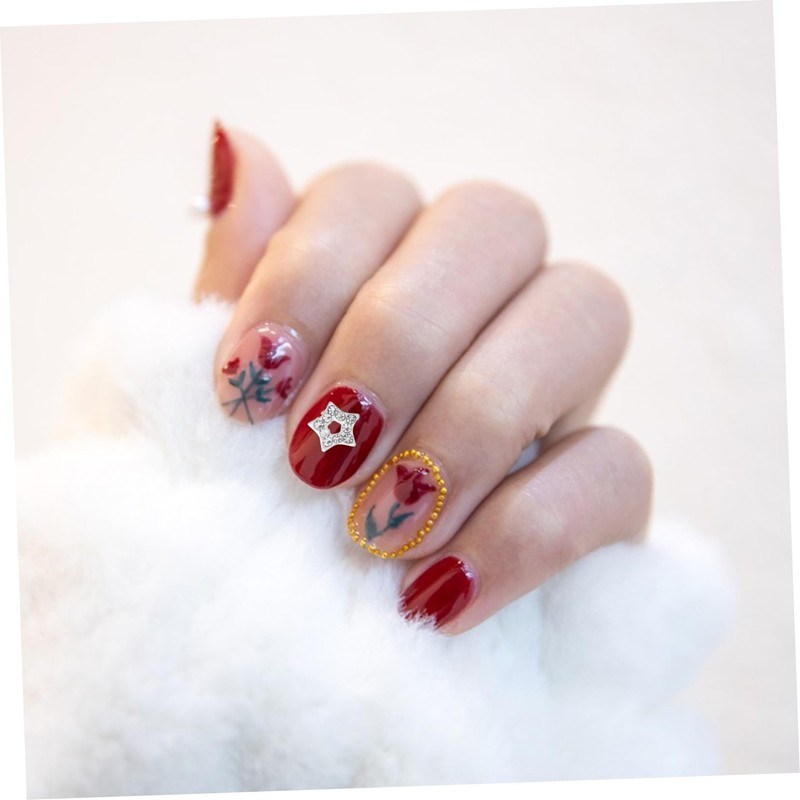 Outanaya 10pcs Star Shape Rhinestone Nail Charms Versatile Nail Decors