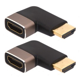 8K HDMI Extender Adapter, HDMI Right Angle Male to Female HDMI 2.1 Extension Coupler Adapter with 8K@60Hz, 4K@120Hz, HDR, eARC for HDTV Switch Laptop 2 Pack (Right)