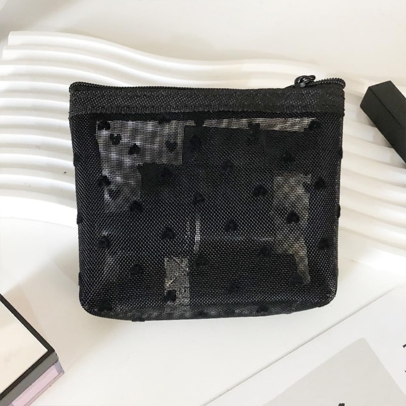 Clapoyis Mini Pouch, Set of 5 Sizes, Cute, Nylon Mesh