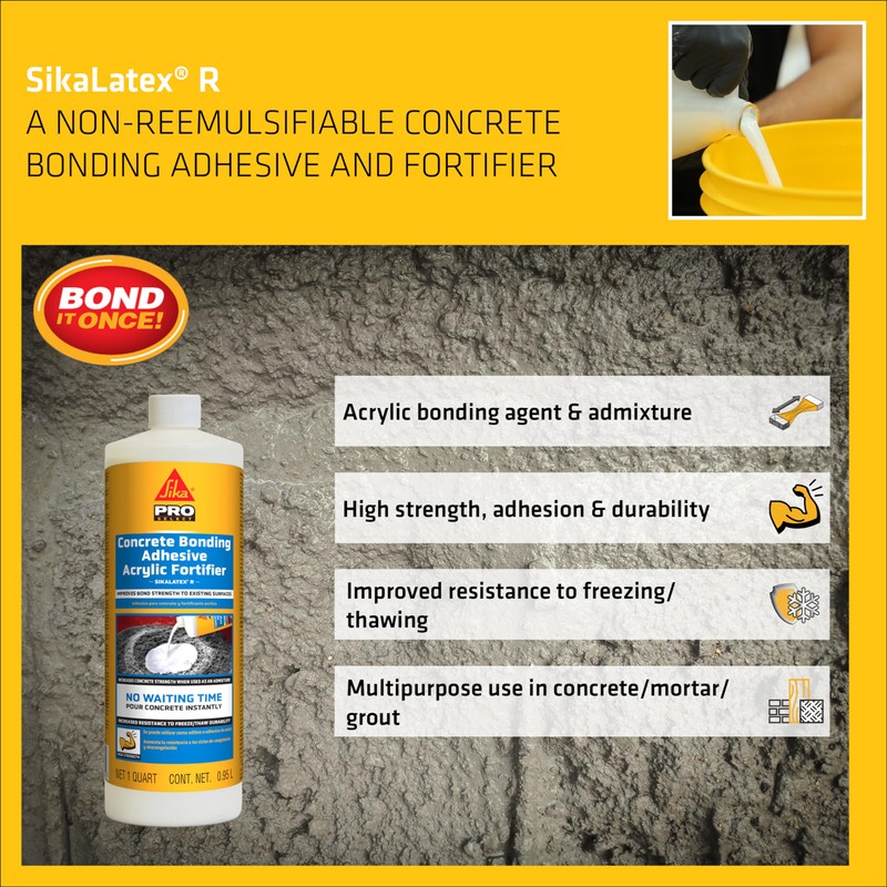 SIKA SikaLatex R Concrete Adhesive Glue - Acrylic Admix for