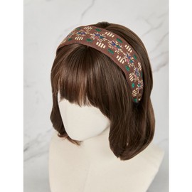 Lala 마이아 정원 쟈가드 헤어밴드 - 민자형 브라운(MAIAHB058) Maia Garden Jacquard Hairband - Solid Brown (MAIAHB058)