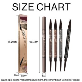 AOWVUTS Magic 4 Tips Eyebrow Pencil, Microblading Eyebrow Pencil, Waterproof 3D Natural Contour Pen, Long Lasting, Smudge-proof Eyebrow Pencil for Beginners and Professionals