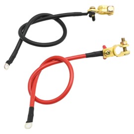 Aynaxcol 12V Universal Power Inverter Cables, 16mm² Wire Power Transfer Cable with Terminals, Negative Positive Cable for Automotive Motorcycle Marine Boat 50cm Black Red