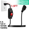 Outdoor Waterproof On/Off Switch Extension Cord, Heavy Duty 125v/250v Black