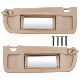Left & Right Sun Visor for 2006-2011 Honda Civic EX LX Sedan SI Coupe, Driver & Passenger Side Beige Sunvisor Replacement 83280-SNA-A01ZC 83230-SNA-A01ZC