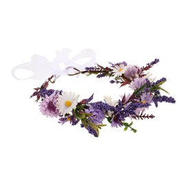 minkissy Handwoven Bridal Flower Crown Headband Lightweight Comfortable Faux Floral Wreath Hair Accessory for Wedding Bride Photography Party Decoration