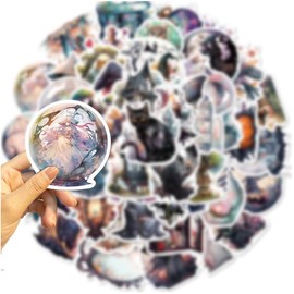 Mystical Witchcraft Sticker Set (50Pcs) | Enchanting Witch Magic Decals for Water Bottles, Laptops, Phones, and Skateboards | Captivating Designs for Teens and Adults