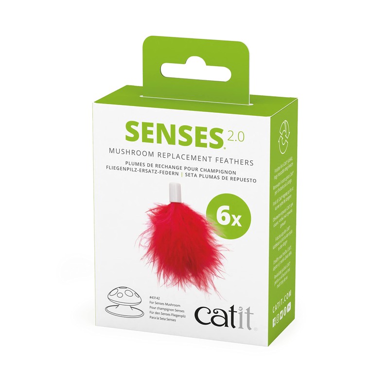 Catit Senses 2.0 Mushroom Replacement Feathers, 6 Pack