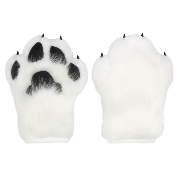 BNLIDES Cosplay Fursuit Paw Gloves Furry Claw Gloves Built-in Whistle
