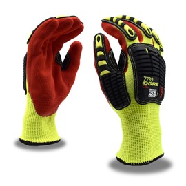 Cordova 7739 Hi-Vis Yellow Cut-Resistant Gloves, HPPE/Glass Fiber, Sandy Nitrile Palm Coating, Foam Padding, 13-Gauge, Anti-Cut, Aramid Thumb Crotch, TPR Impact Protection, 2X-Large