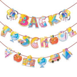 SUNBEAUTY 3 Stück Schulanfang Banner Hängende Back to School Banner für Einschulung Schulkind Schulanfang Party Deko