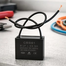 Capacitor Condensador Cuadrado 8mfd 8uf 250v Cable Ventilador                                                                                         
