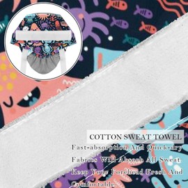 Cartoon Sea Animal Octopus Working Caps with Buttons, Long Hair Scrub Hats Ponytail Holder for Women