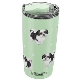 Shih Tzu SERENGETI 16 Oz. Stainless Steel, Vacuum Insulated Tumbler with Spill Proof Lid - 3D Print - Insulated Travel mug for Hot or Cold Drinks (Shih Tzu Tumbler)