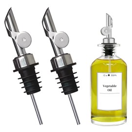 2 Stück ausgießer,öl ausgießer,ausgießer für ölflaschen,flaschenausgießer,ausgießer spirituosen,Edelstahl Multifunktions Olivenöl Ausgießer,ausgiesser fuer essig und oel,für Cafés, Küche,Outdoor Grill