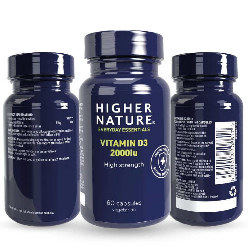 Higher Nature - High Strength - Vitamin D3 2000iu -