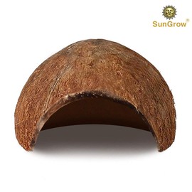 SunGrow Betta Fish Cave, Habitat Made from Coconut Shell, Soft-Textured Smooth Edged Spacious Hideout, for Resting and Breeding