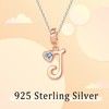 NINGAN Alphabet Series Pendant Charm Rose Gold 925 Sterling Silver
