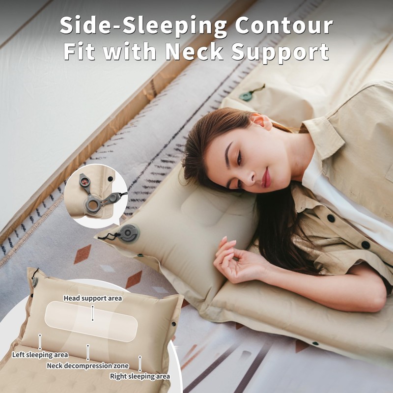 Naturehike Connectable Double Self Inflating Sleeping Pad, 1.18" Memory Foam