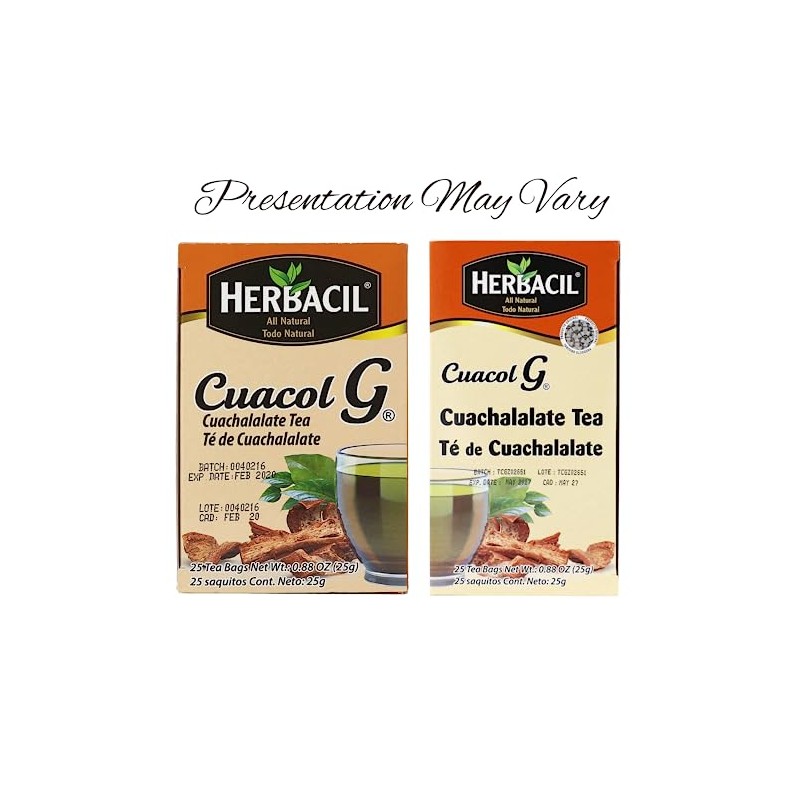 Herbacil Te De Cuachalalate, 2-pack of 25 tea bags per
