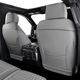 Coverado Tundra Seat Covers, Front Seat Covers for Car Fit for Toyota Tundra 2014-2021 Leather Seat Covers Protector for Truck Automotive Seat Covers Interior Car Accessories(Gray)