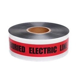 Swanson Tool Co DETR31005 3 inch by 1000 Foot 5 MIL Detectable Safety Tape "Caution Buried Electric Line Below" Red with Black Print