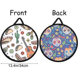 Two Sided Tortilla Warmer, 13" Tortilla Warmer Pouch, Insulated and Microwaveable Cloth Pouch, Microwavable Fabric tortilla Keeper Holder Keeps Warm for Corn Flour, Tortillas, Tacos, Pizza Rolls (J)