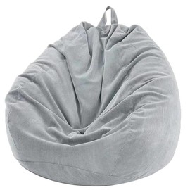 Highdi Bean Bag 85x110cm(No Filler),Corduroy Bean Bags Adult, Grey BeanBag Chair,Washable Lazy Sofa Soft Comfortable Indoor Outdoor for Garden Living Room Furniture