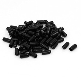 sourcing map 6mm Inner Dia Rubber Hose End Cap Screw Thread Protector Cover Black 100pcs