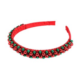 JUSTUSNX Christmas Headband Red Beaded Hairband Christmas Party Accessories for Women and Girls