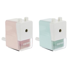 PATIKIL Pencil Sharpening Machine, 2 Pack Hand Crank Pencil Sharpener Manual Pencil Sharpeners Cutter for Classroom Home Office Drawing Style 3, Green Pink